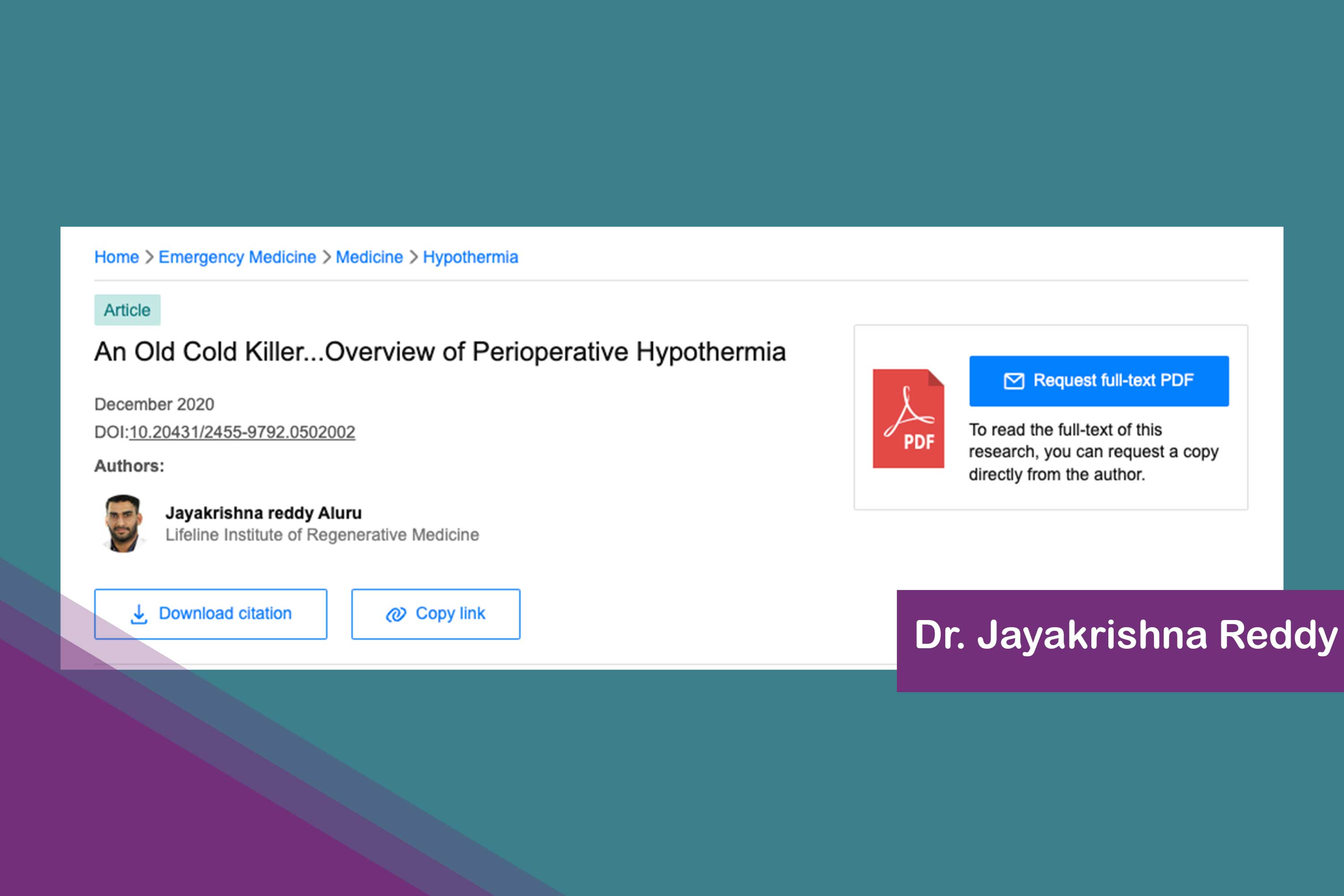 An Old Cold Killer...Overview of Perioperative Hypothermia